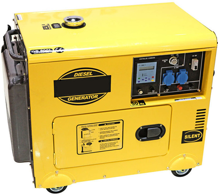 5 Kilowatt-Wechselstromtragbarer Dieselgenerator-dreiphasigsatz mit Druckluftanlasser-Rädern
