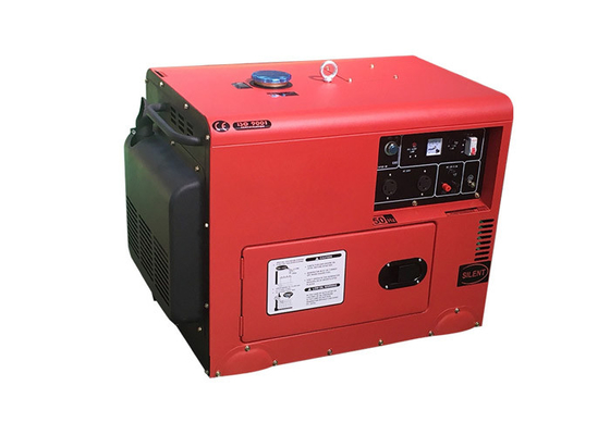 Kleine tragbare Generatoren Wechselstroms 7.5kva Bewegungs, rote Farbdieselbetriebene Generatoren
