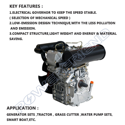 wassergekühlter Zylinder 4 20HP 14KW Dieselmotor-2V80 zwei - streichen Sie Leistungsfähigkeits-Hoch